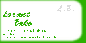 lorant bako business card