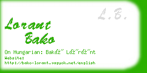 lorant bako business card